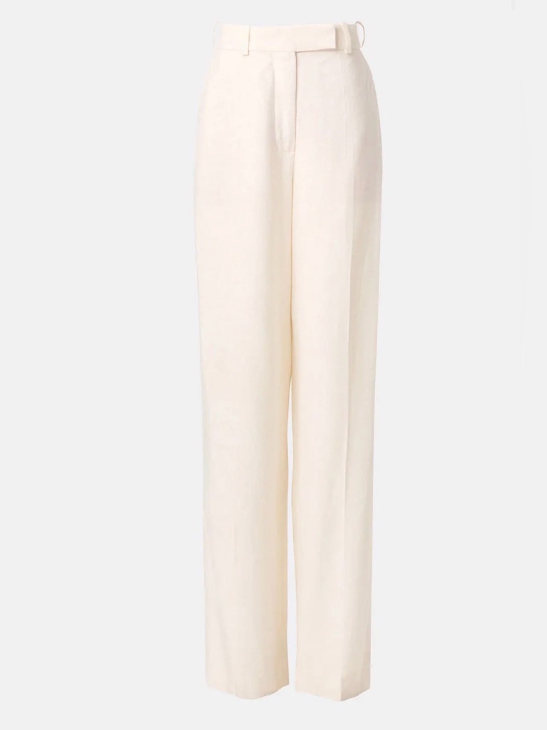 Rohe Winter White Trouser High-Rise Wide Leg Cream Trousers